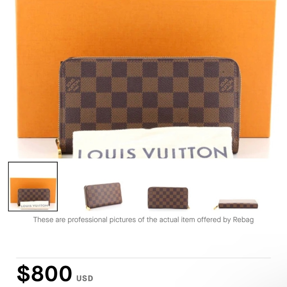 Louis Vuitton Zippy Wallet Damier. Zipping is missing on one side.